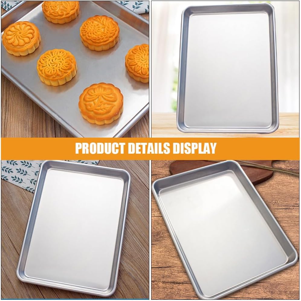 2pcs Kitchen Baking Tray Professional Reusable Baking Pan for Cakes Cookies and Pies Easy to Clean Non-fading Bakeware for Home and Desserts