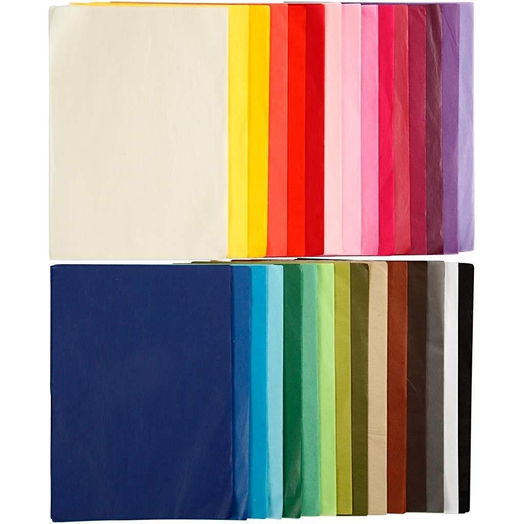 Creavvee Tissue Paper Assortment, 21 x 29.7 cm (DIN A4), 300 Sheets Assorted Colours