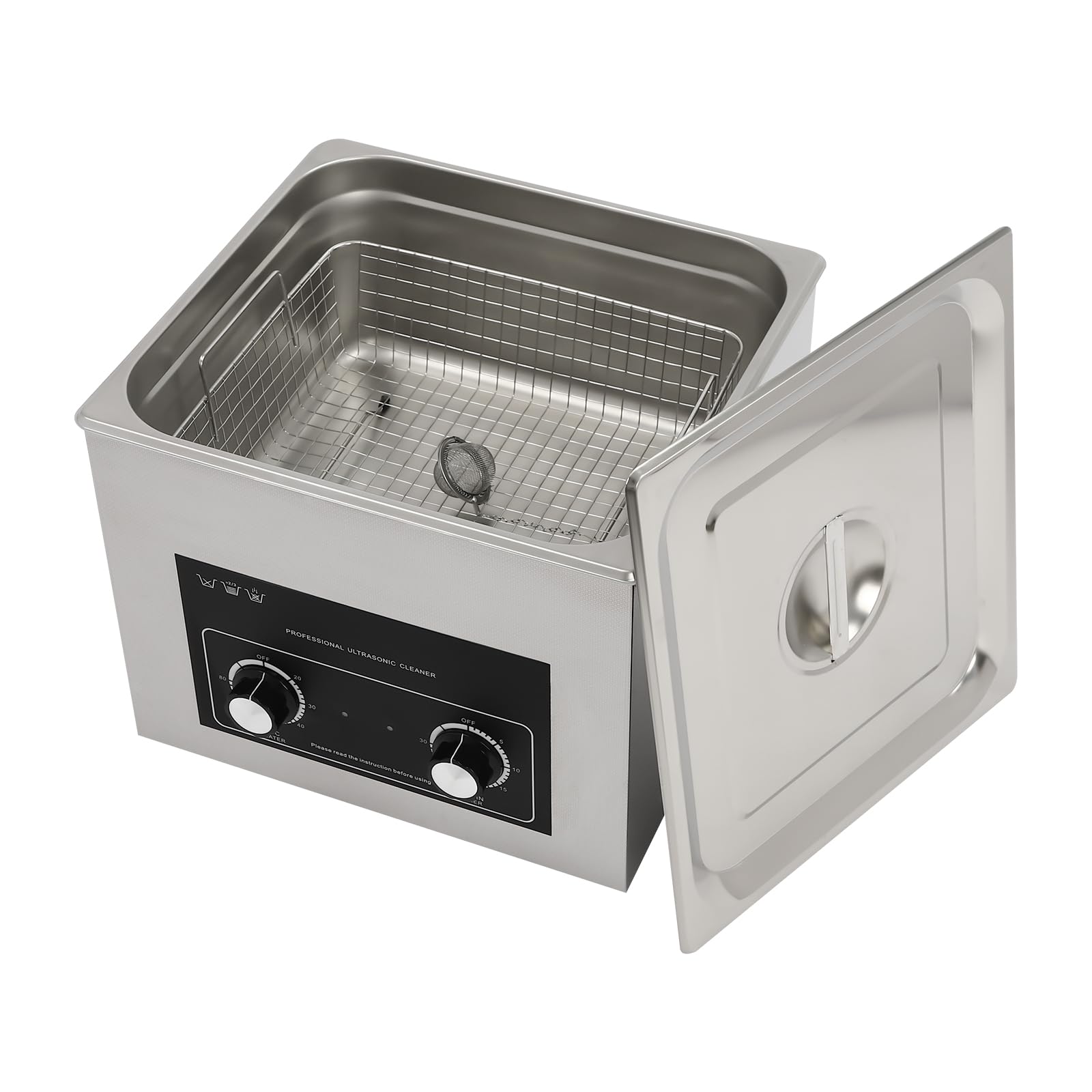 Máquina de limpieza ultrasónica, máquina limpiadora ultrasónica - Tanque de baño digital industrial con calentador y temporizador para joyería, gafas, instrumental dental, equipo médico, ace