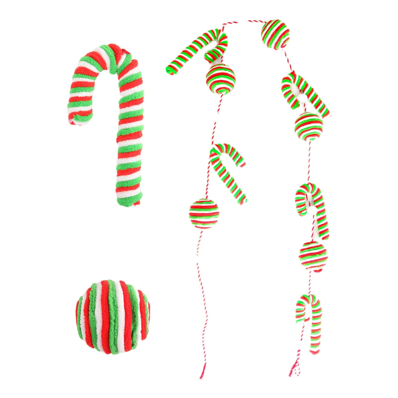 Msioytog Permanent Rose Candy Stick Christmas Decoration Green Celebratory Hanging Deck for Indoor Garnishes Not Deadly Christmas Tree Decoration