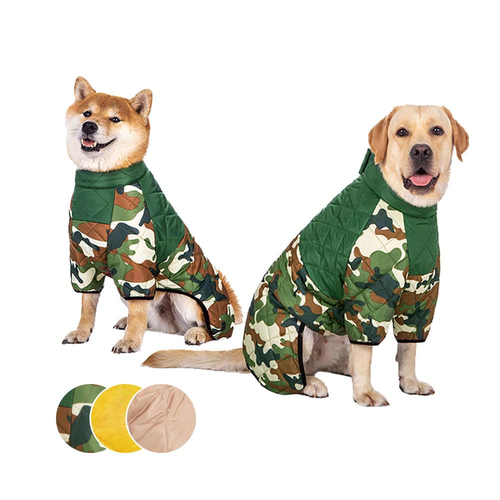 FANSU Winter Dog Coats, Waterproof Dog Coats Waterproof Windproof, Warm Dogs Jacket Vest for Medium Large Dogs 10-88lbs (8XL,Army Green)