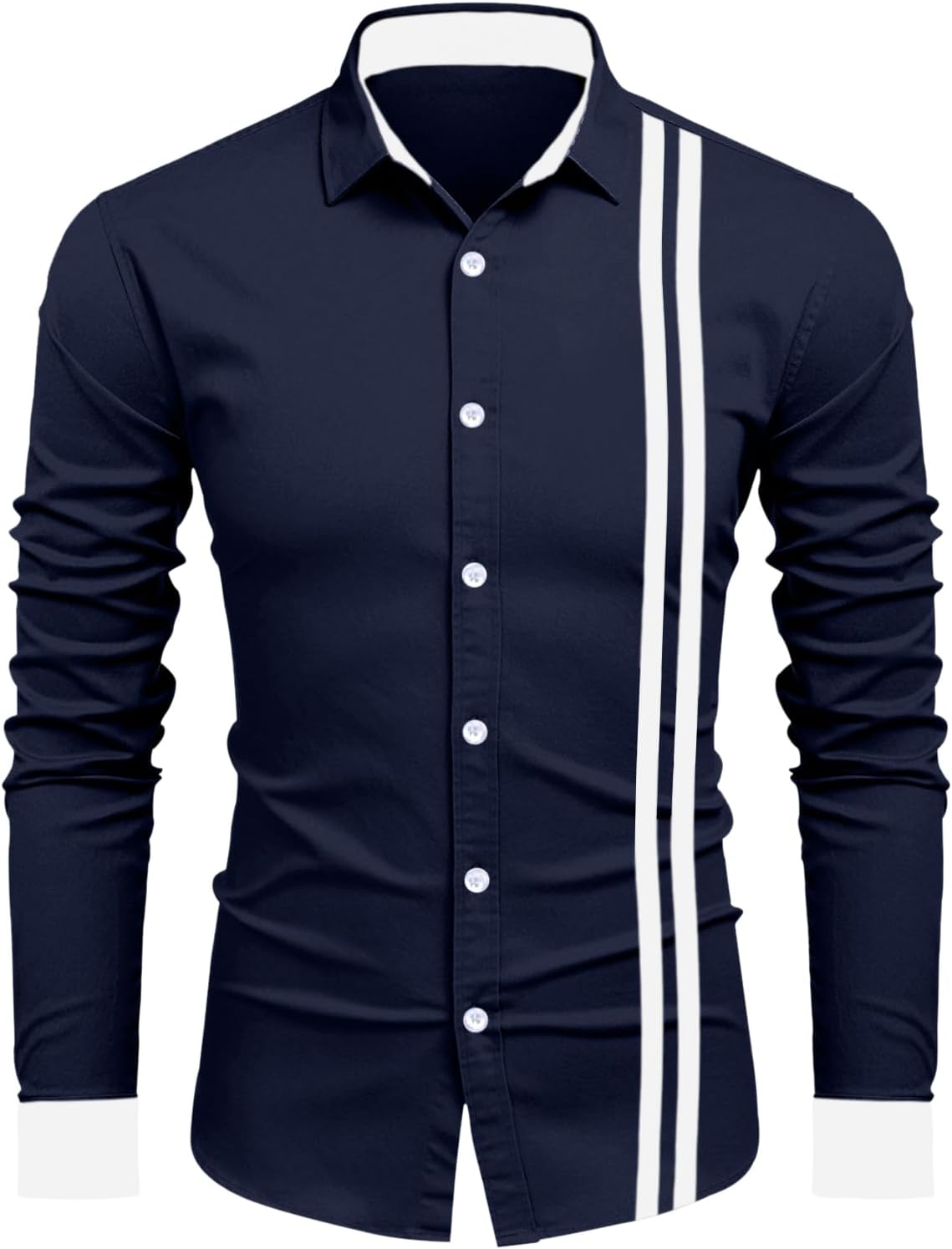 FINIVO FASHIONMen's Cotton Regular Fit Full Sleeve Collared Neck Casual Shirt, Formal and Office Wear, Gift for Men