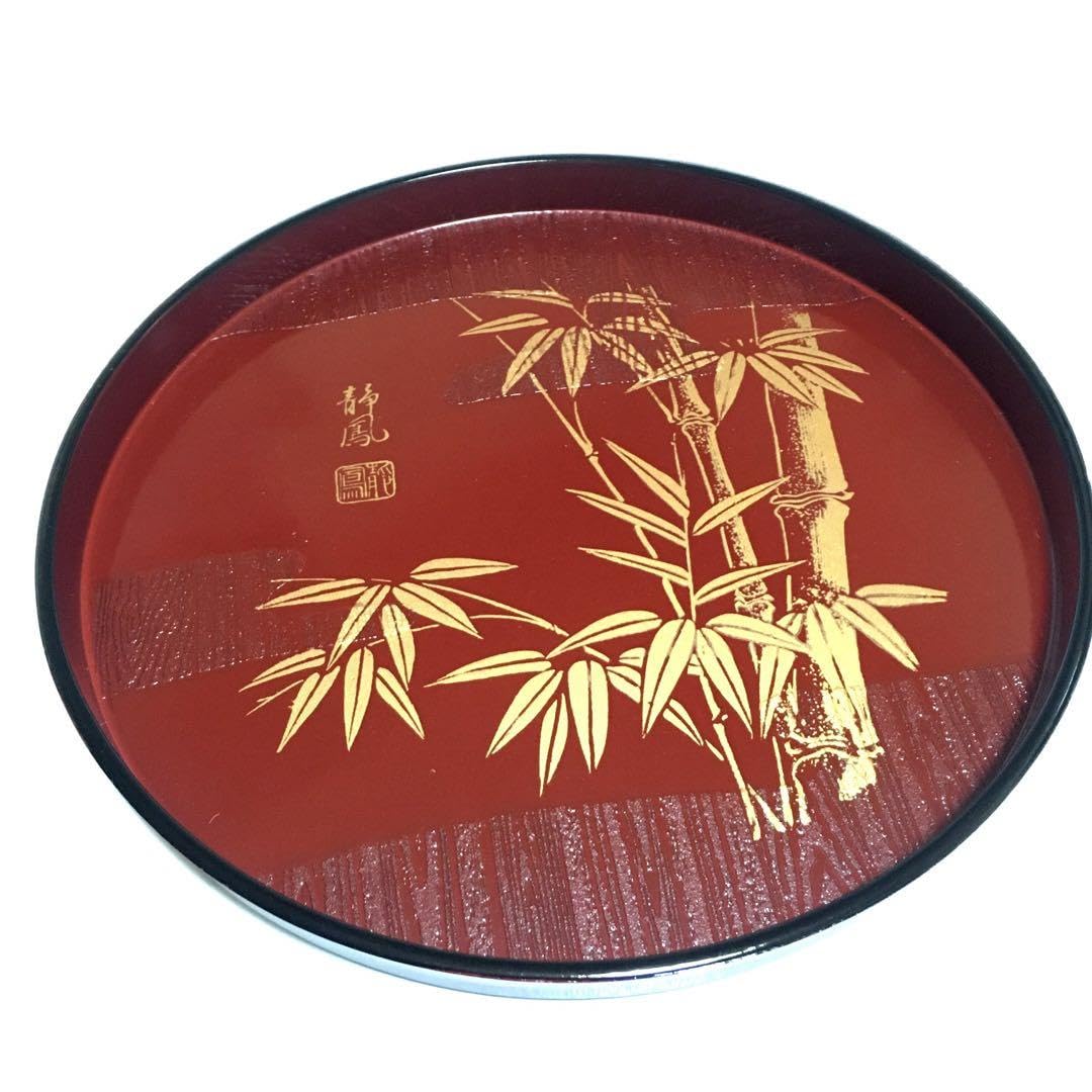 Amazon｜漆器 静鳳 竹林 お盆 おぼん 美術品 トレー 小物 和雑貨
