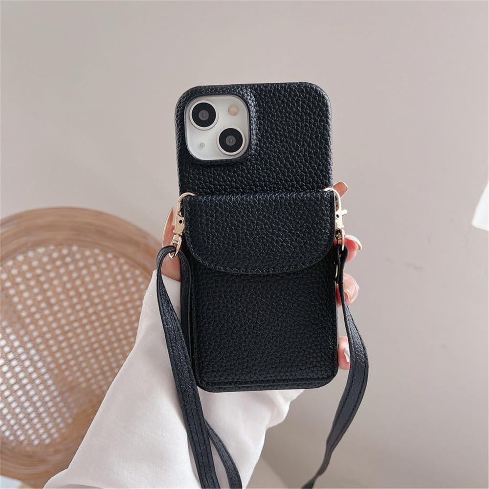 Étui En Cuir Antichoc Avec Fente Pour Carte - Compatible IPhone 15, 14 Pro Max, 13, 12, 11 - Neuf