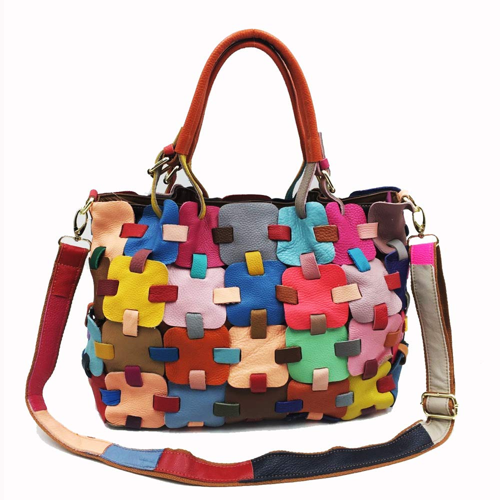 Bolso geométrico cuadrado de las mujeres del diseño del cuero de las señoras del bolso del totalizador multicolor bolsos de la manera