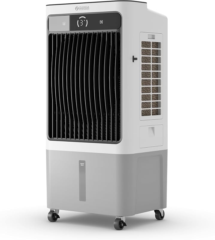 Olimpia Splendid, Peler 40 Evaporative Cooler, 40 Litres, Air Purifier with Evaporation Panel, Cooling, Ventilation, Touchscreen Display, Innovative Design