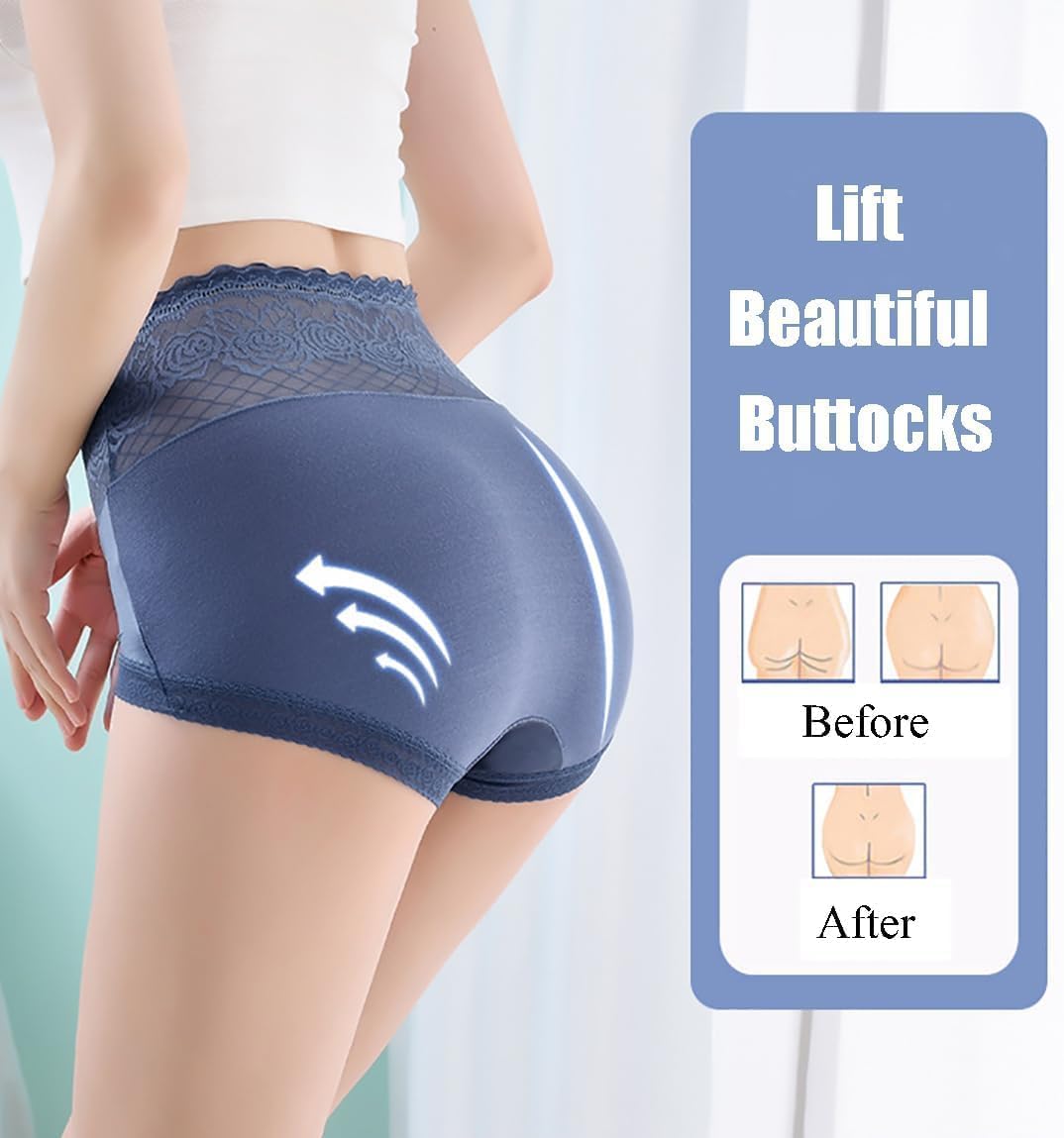 Braguitas Aluxeline,Lacyfit - Braguitas de Cintura Alta y realce de Caderas con Comodidad Sedosa,Ropa Interior Lacyfit para el Control del Abdomen (6 Piezas,5XL)