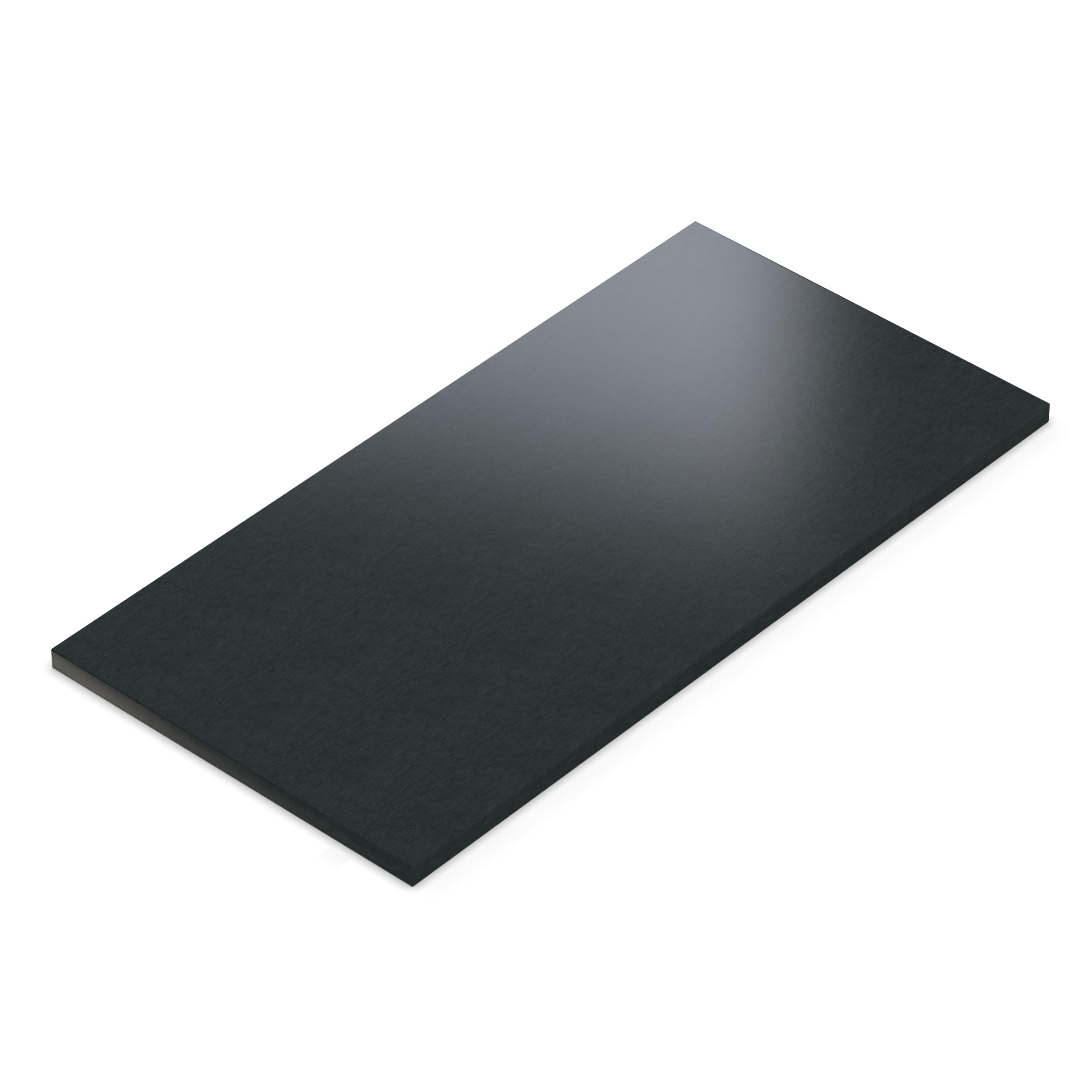 AUPROTEC Tischplatte 19mm Alux Schwarz 80x50 cm I Spanplatte mit 2mm ABS Kante & PU-Verleimung I melaminharzbeschichtet I elegant & wasserabweisend