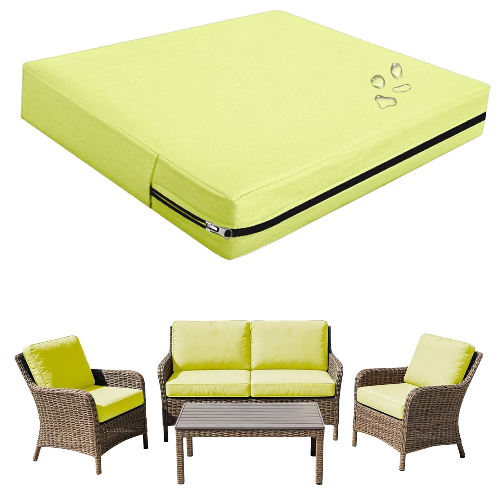seokor Replacement Outdoor Cushion Covers Waterproof, 65x65 60x60 50x50cm set of 6/4/2/1 Garden Sofa Seat Cushion Slipcover With Zipper for Chairs, Patio and Rattan furniture(Color17,50x50x5cm(1pc)) — image 1