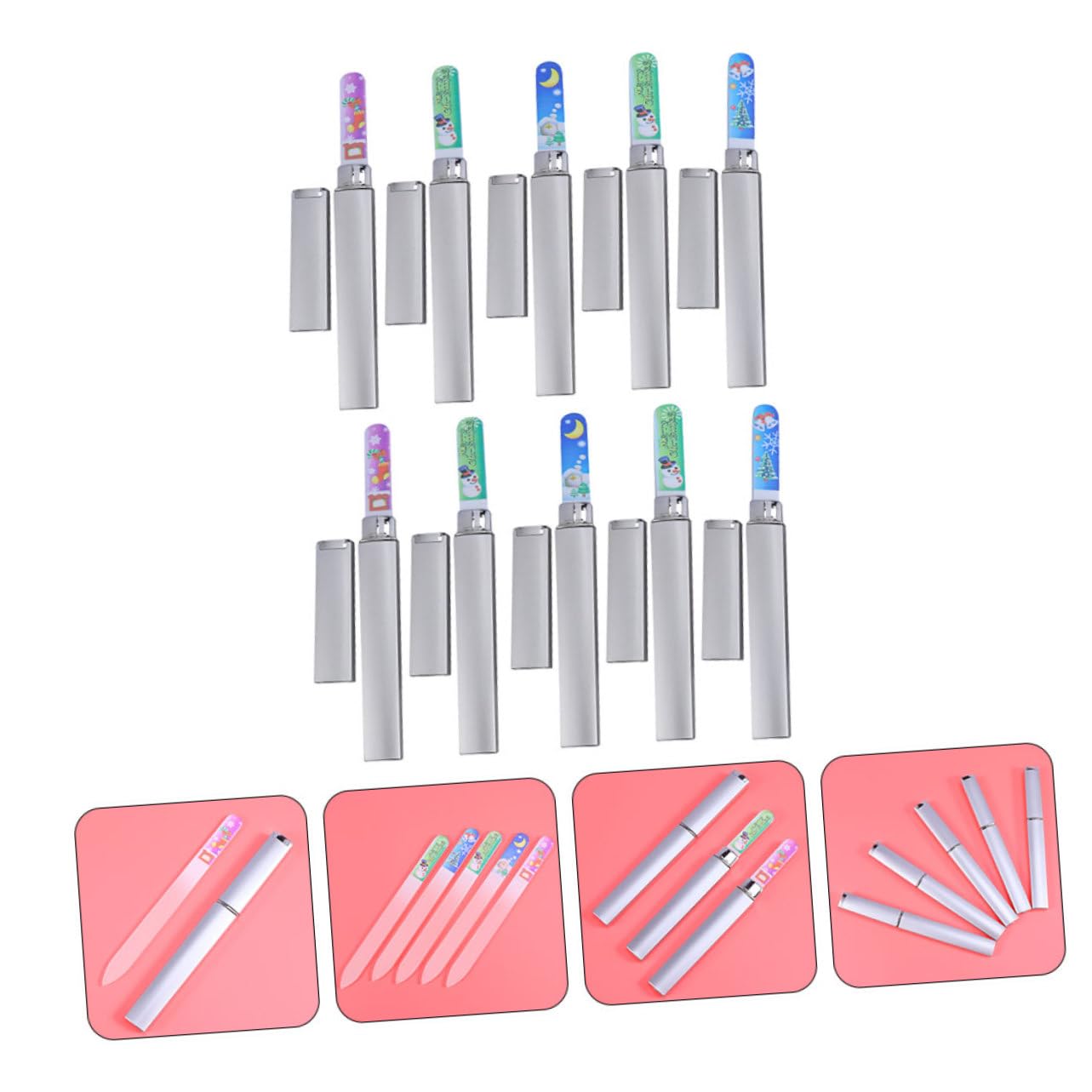 FRCOLOR 20stücke Teiliges Weihnachts-nagelfeilen Tragbare Maniküre-werkzeuge Für Nagelkunst Und Pflege Als Für Und Mädchen