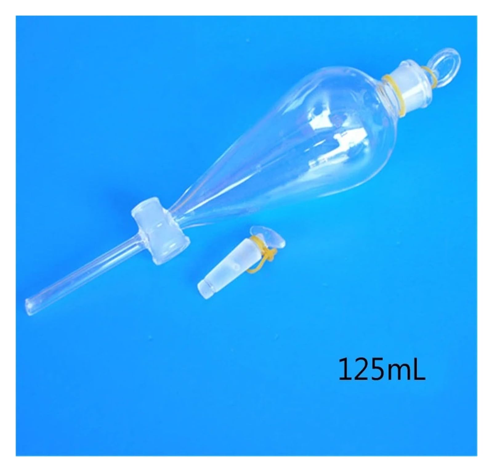 2 unids/Pack 125mL Embudo Separador de Vidrio con tapón de Vidrio Tornillo Grifo Embudo separatorio cristalería de Laboratorio