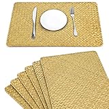 Multifuncional: este mantel individual rectangular es adecuado para sartenes, ollas, vajilla, juego de té, taza de café y más necesidades. Además, el mantel individual es una decoración natural en la mayoría de mesas para baño, sala de estar, cocina, cafetería, restaurante.