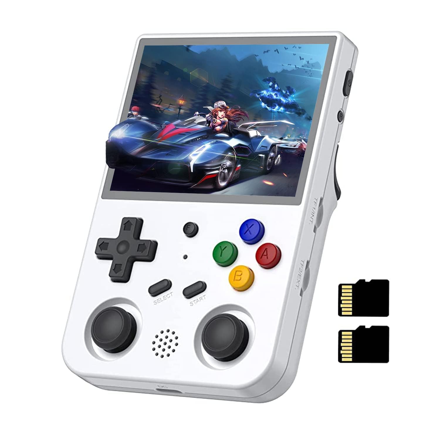 RG353V - Consola de juegos portátil, sistema operativo dual Android 11 y sistema Linux, tarjeta TF 16G + 64G TF RK3566 chips Quad-Core 1,8 GHz, consola retro RG353V, compatible con 5G WiFi 4.2