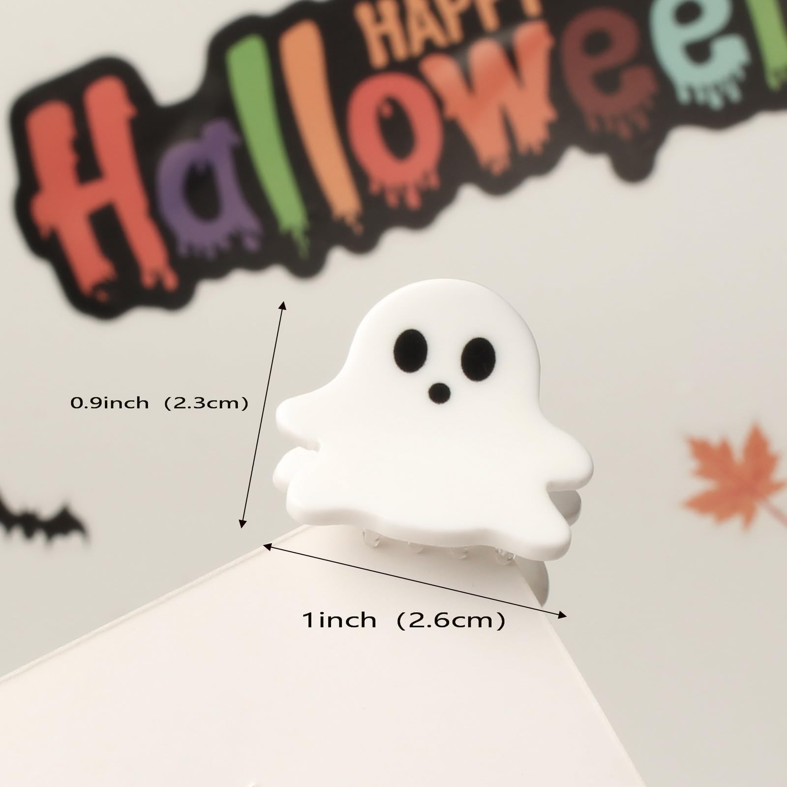 Halloween Hair Clips Set | Cute Acrylic Mini Claw Clips | Pumpkins, Bats, Ghosts Halloween Pumpkin Bat Hair Clips,fun Ghost Hair Claws  main image 3