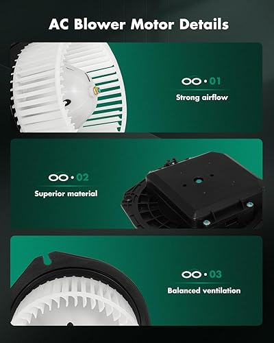 Vista 1267 de SCITOO 700188 Reemplazo del motor del ventilador HVAC con jaula de ventilador para Toyota Tacoma 2005-2015, reemplazo OE - 87103-04043, 87103-04044