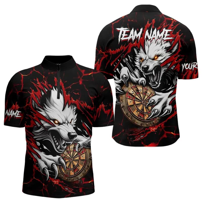 ChipteeAmz Personalized Darts Shirts, Custom Dart Team Jerseys for Men & Women, Funny, Grunge, and Lightning Dart Polo Tees3