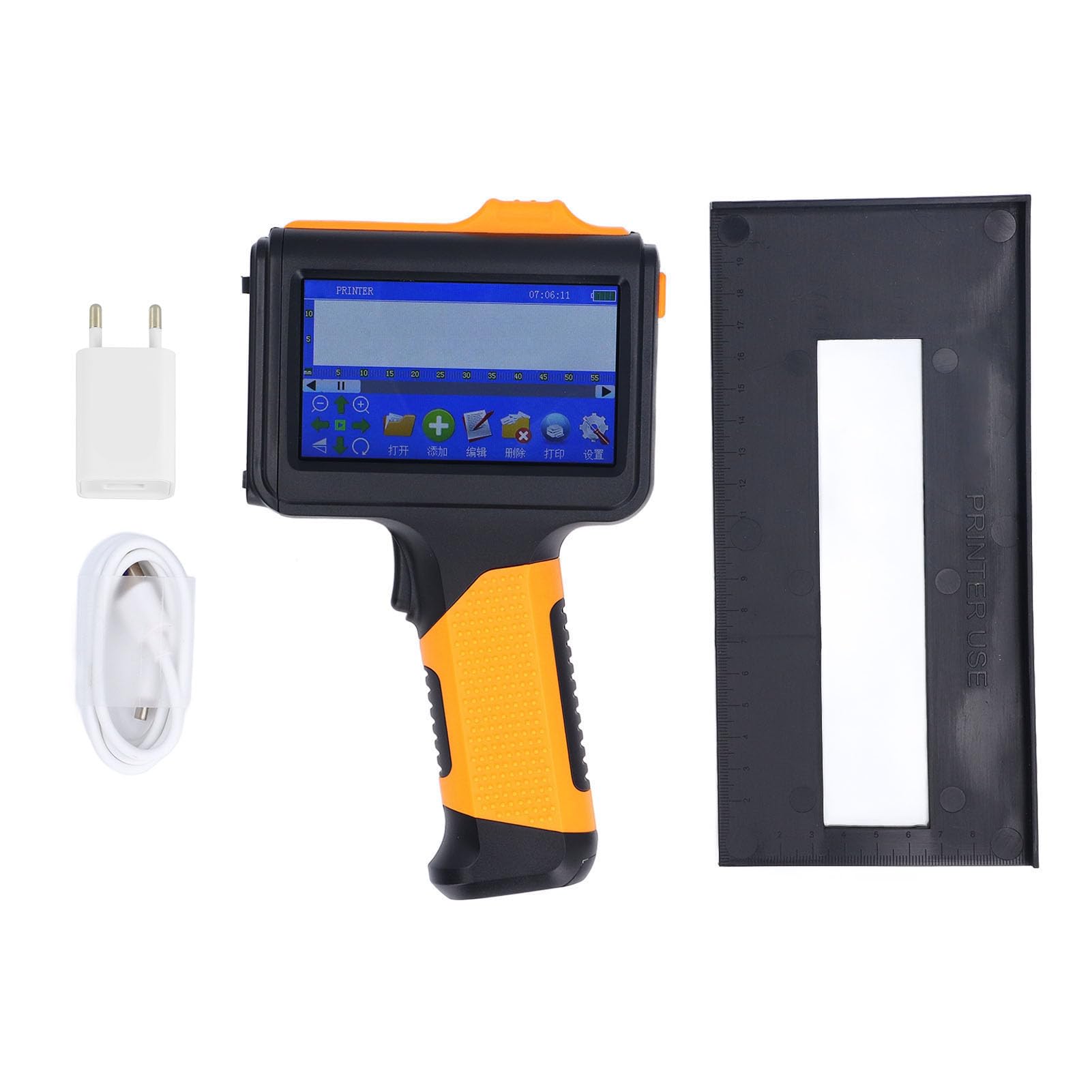 Impresora de Inyección de Tinta Portátil, Pistola de Inyección de Tinta Portátil para Texto Código QR Código de Barras Fecha de Producción Hora Logotipo Número de (Enchufe