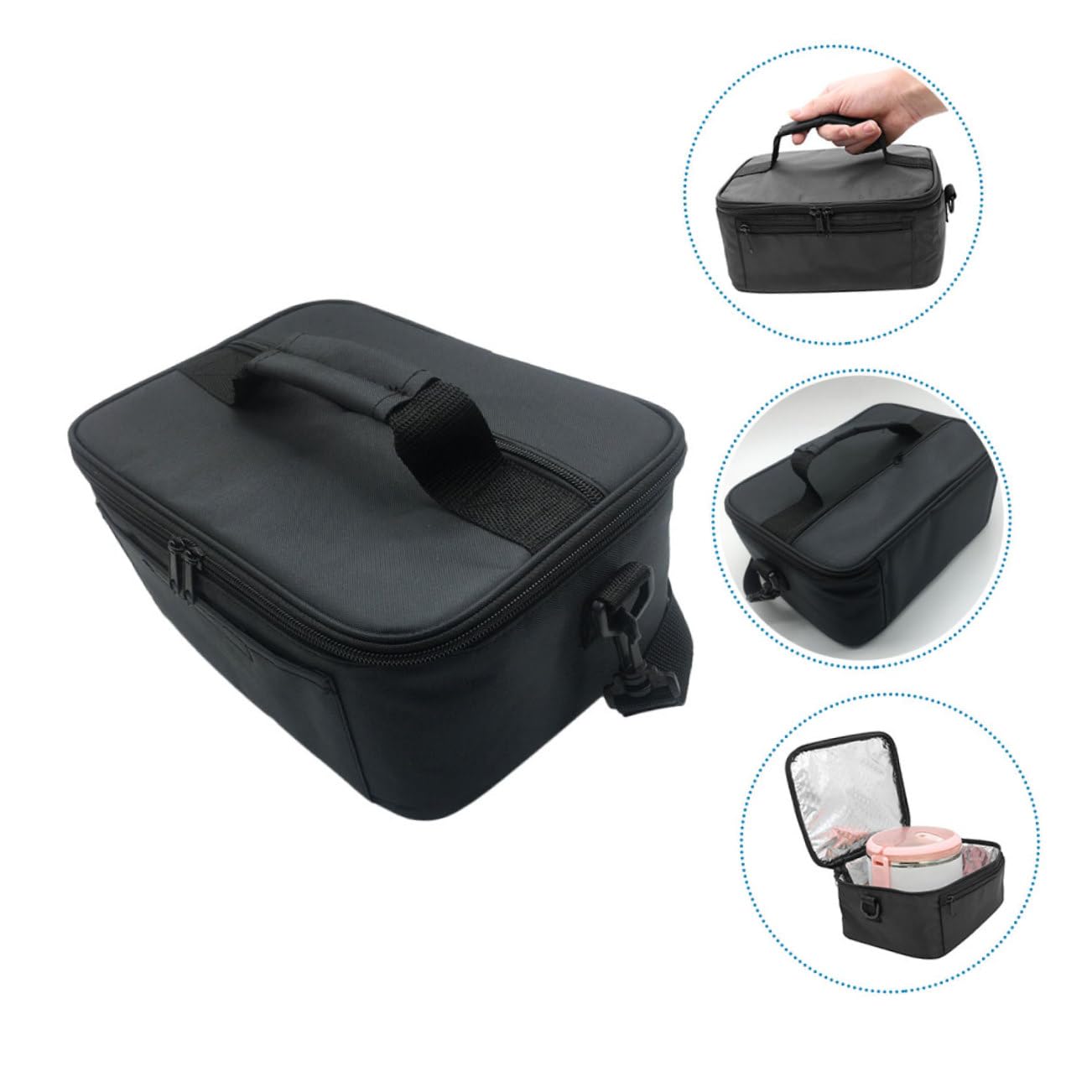Bolsa Térmica Porta Alimentos, Porta Bento Portátil 20l Oxford Negro