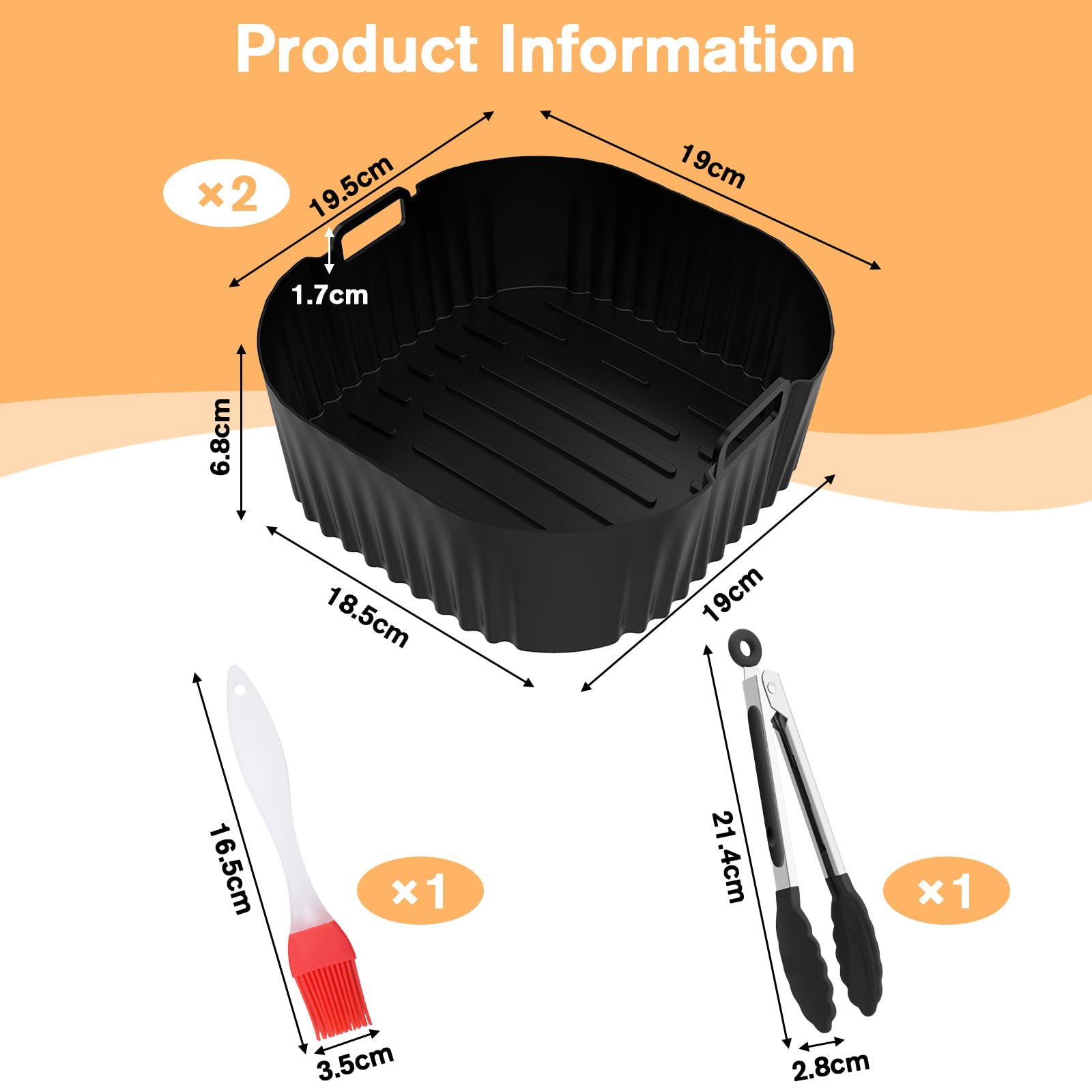 VEGCOO Philips Airfryer 4.2L Silikonform Set für NA229/00 & NA320/00 (4-teilig) - Hitzebeständig 230°C, Spülmaschinenfest, Fritteusenzubehör mit Griff & Antihaft