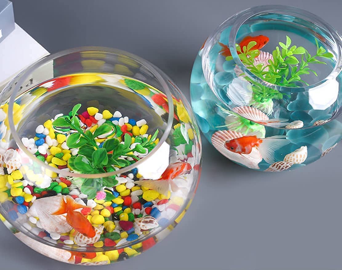 Amazon | 金魚鉢 丸型 ガラス 花瓶 水培 容器 ガラス フラワーベース