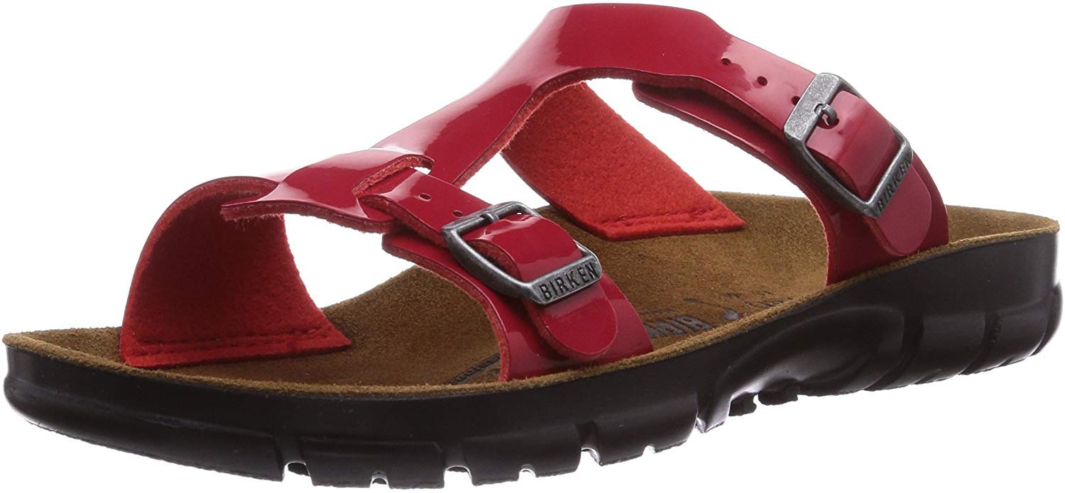 BIRKENSTOCK Classic Saragossa Birko-Flor, damskie sandały z paskiem na kostce, z obcasem klinowym