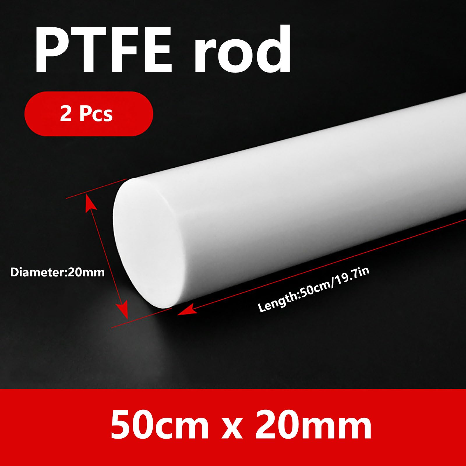 Confezione da 2 aste in PTFE(20mm)