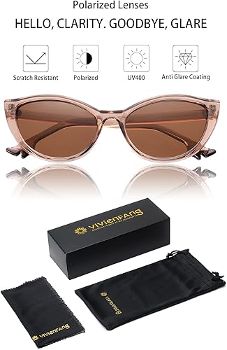Miniatura 6 de Gafas de sol polarizadas retro de ojo de gato para mujer, gafas de sol vintage Y2K de moda VF2219