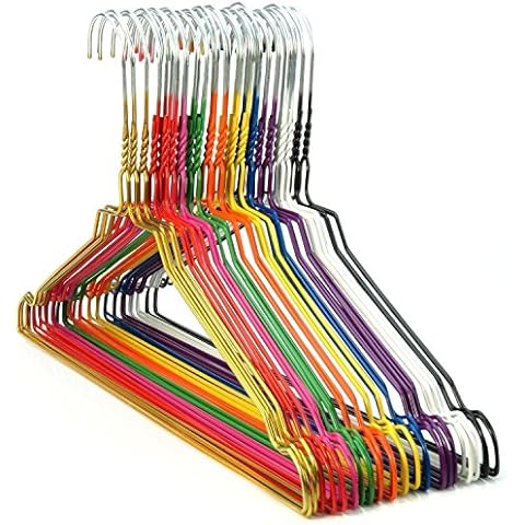 Hangerworld 50 Mixed Coloured Metal Wire Hangers Cover