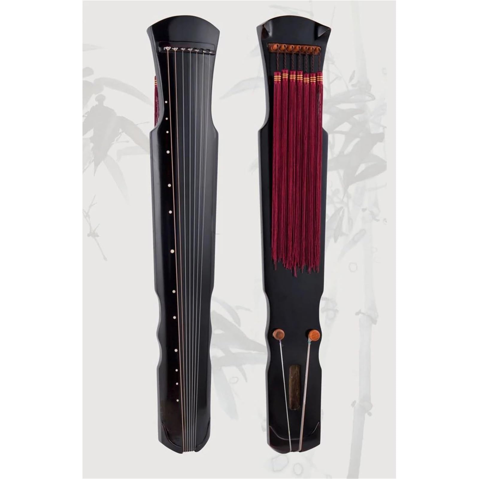 Instrument Guqin Guqin 7 Strunowy Z Drewna Paulowni Ręcznie Robiony Tradycyjny Instrument Muzyczny Dla Początkujących(Black with box)