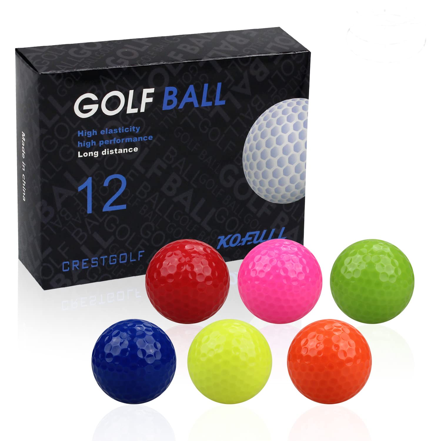 KOFULL 6 Pack Outdoor Pickleball Balls with 40 Holes, 6 Pack with Excellent Durability, Bounce and Meet USAPA Requirements