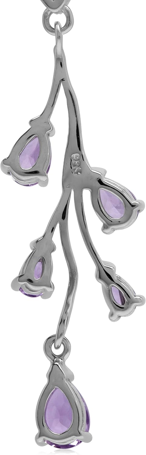 Silvershake Genuine Gemstone 925 Sterling Silver Nature Leaf Inspired Leverback Drop Dangle Post Earrings