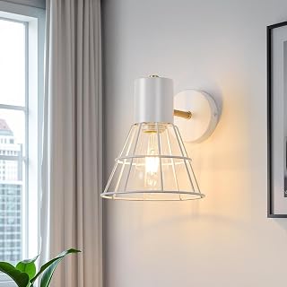 Weiße Metall Wandlampe Innen,Industrial Wandbeleuchtung Vintage Wand Lampe