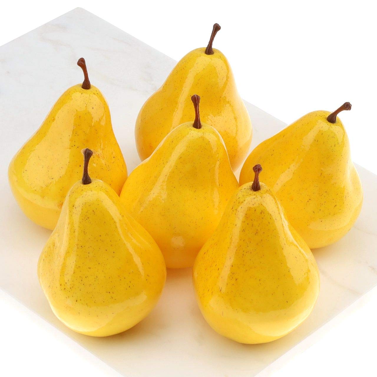 6 Poires Artificielles En Mousse - Déco Realiste Pour Maison, Cuisine, Fête - Jaunes Et Vertes