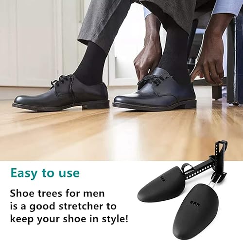 Miniatura 6 de 2 pares de plástico para zapatos de árbol moldeador para hombres (negro)