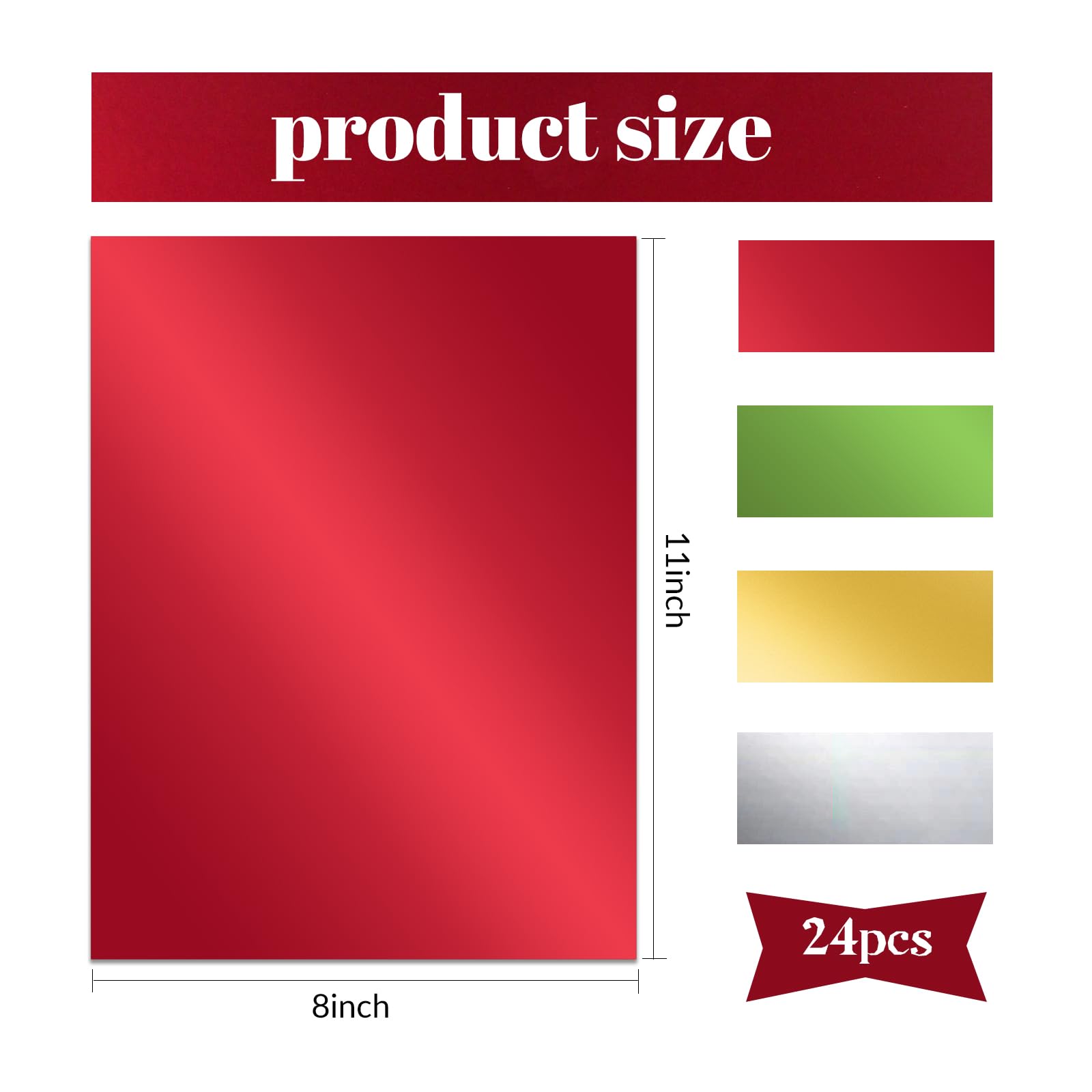 24 Sheets Christmas Mirror Cardstock Paper A4 - Image 2