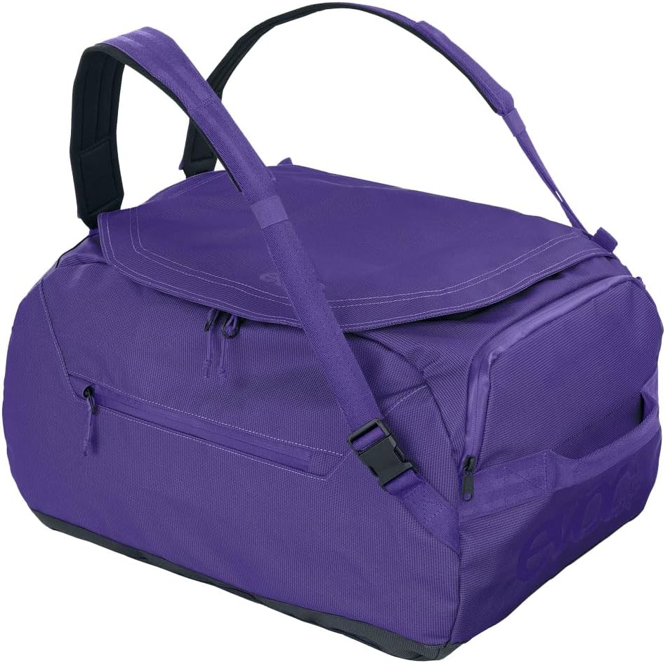 DUFFLE BAG 40 Waterproof Travel & Equipment Bag (Travel Bag with Removable Carry Strap, Separate Outer Pocket, Universal Use & Lockable, PVC-Free, Size S), Violet - Black