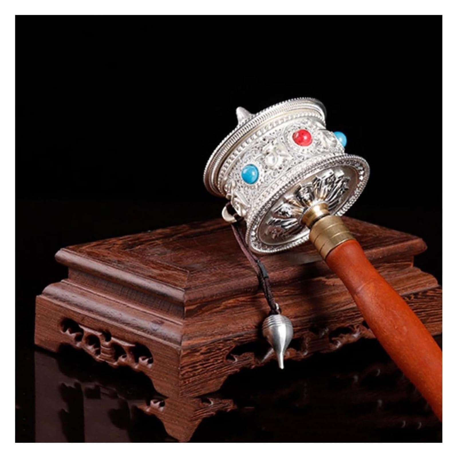 GDHKDDFL Compact portable prayer wheels, An Ultra-smooth And Silent Hand-cranked Sutra Wheel For Tibetan Buddhism