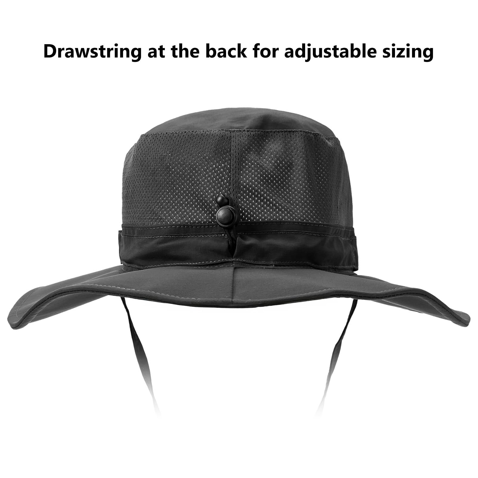 BASSDASH UPF 50+ wędkarski kapelusz przeciwsłoneczny wodoodporny unisex szerokie rondo wiadro kapelusz boonie na wędrówki kemping safari FH15