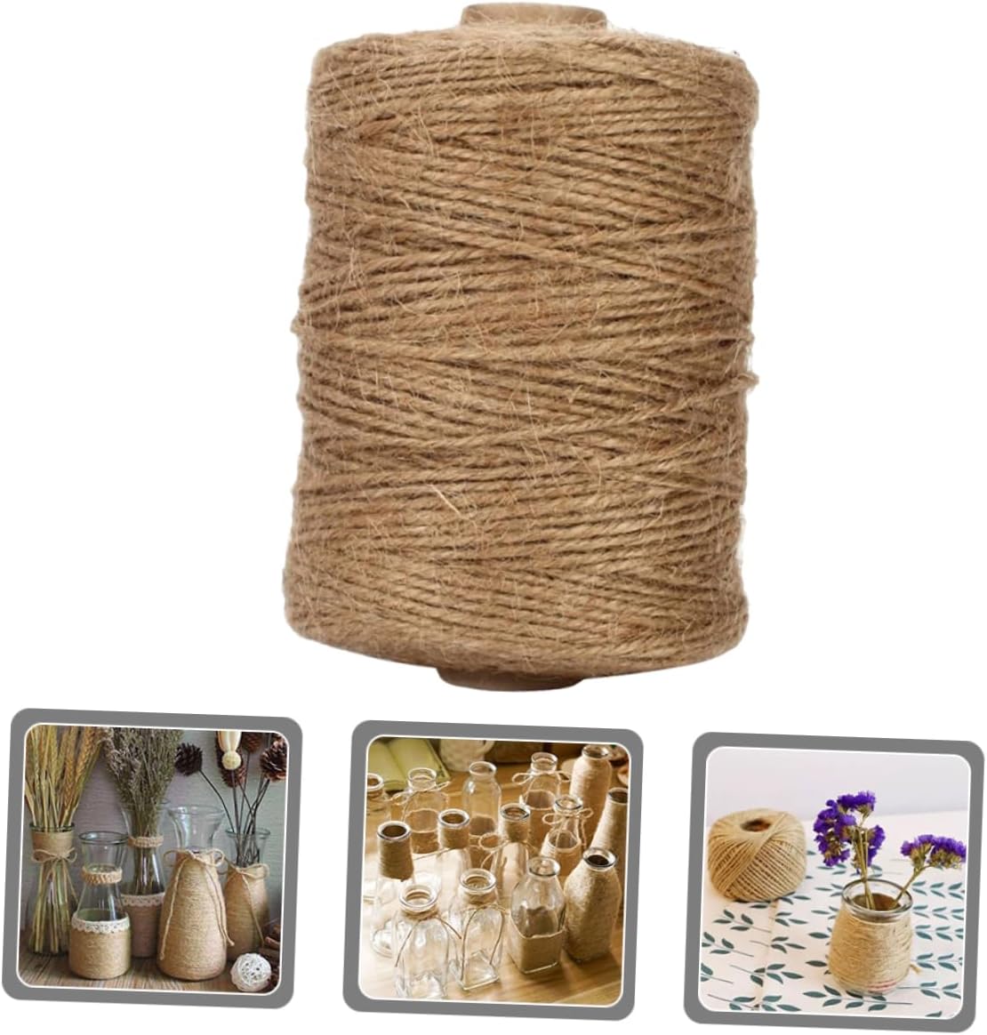 NUOBESTY 1Roll Natural Jute Twine Durable Garden Twine for Crafts Wrapping DIY Projects Safe Wear Resistant Thick Jute Rope for Weddings Home Decor