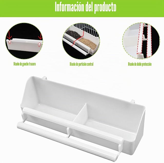 Foto 5 de 7 de Nizirioo 4 comederos para pájaros: comedero para pájaros, recipiente con soporte, jaula de pájaros