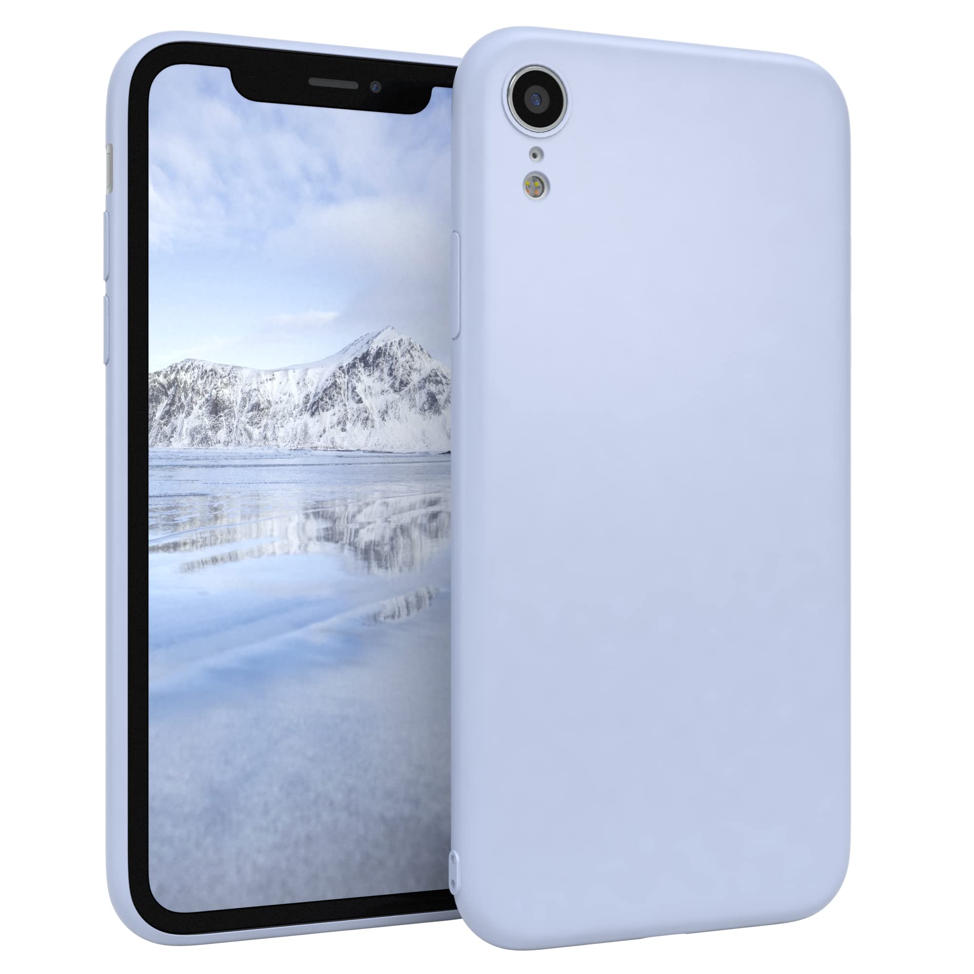 EAZY CASE Handyhülle Silikon mit Kameraschutz iPhone XR Himmelblau – Ultra dünn, Matte