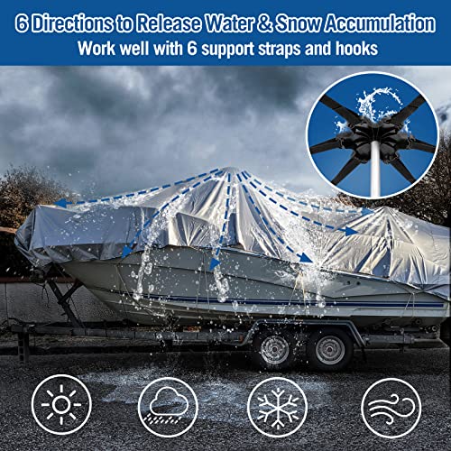 Affordura Boat Cover Support Pole With Metal Tripod Base And Hexagon Top Cover, 27-71 Inches Boat Cover Poles Adjustable With 6 Straps, Pontoon Cover Support Poles System (1 Pcs) #TOP1