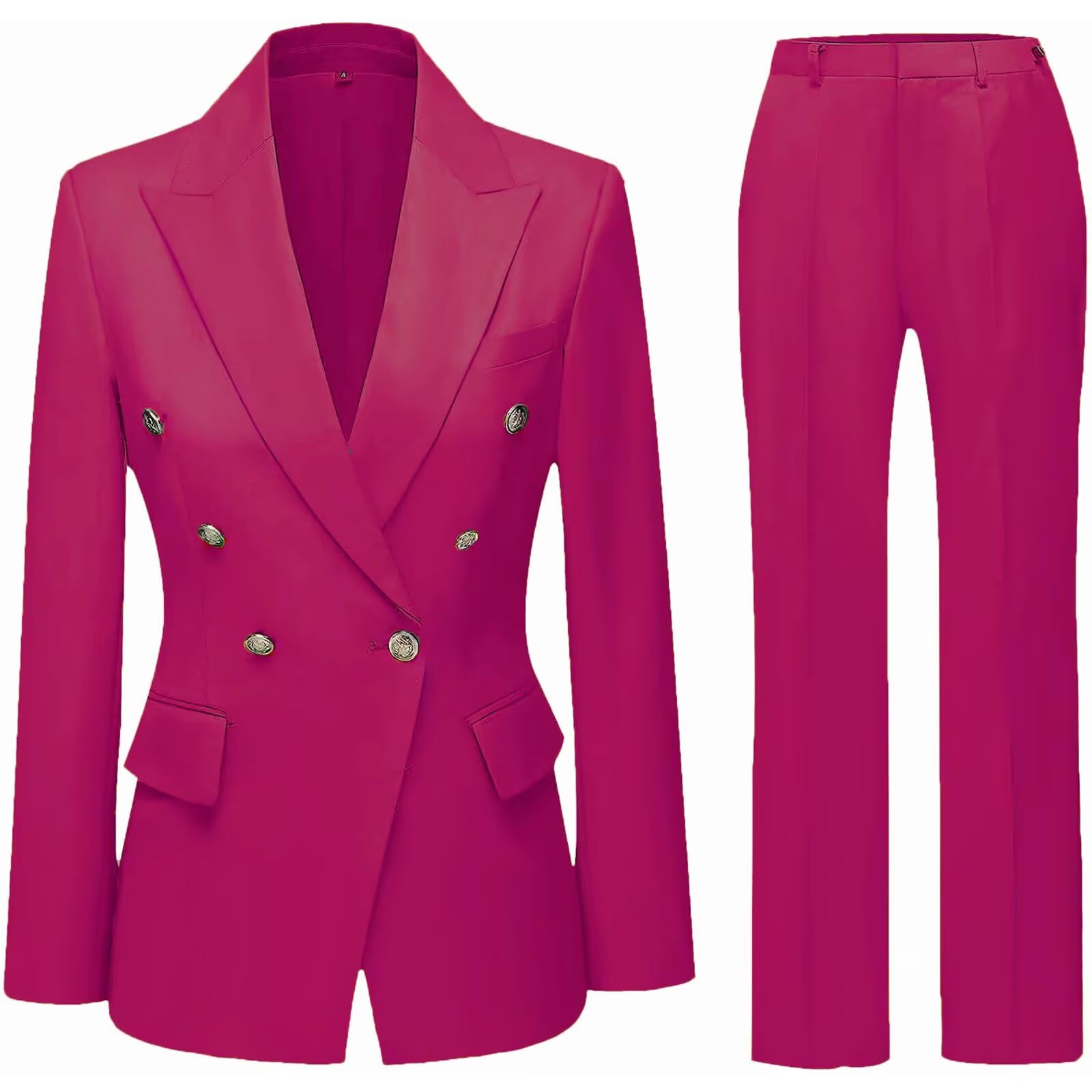 YUVUXE Womens Suitting Double Breasted Business Pants Suit for Women 2 Piece Pant Suits for Women Dressy
