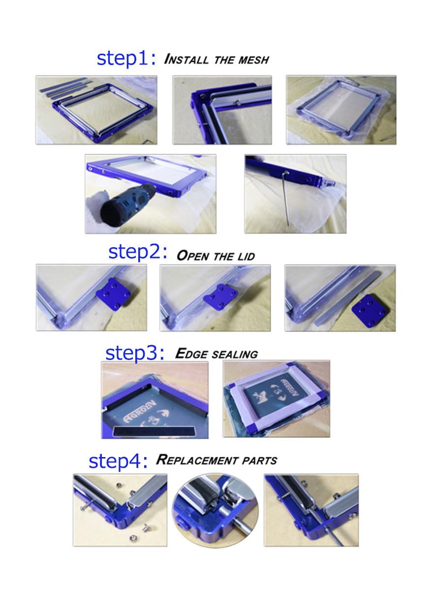 Siebdruckrahmen 40x50 cm Innenmaß Selbstspannend Kleberfrei Spannung bis 20N für Siebdruck Textildruck