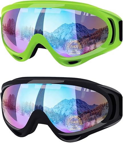 Reseldda Gafas de esquí de nieve y snowboard para adultos, hombres, mujeres, jóvenes, adolescentes, niños y niñas, gafas de deportes de nieve de
