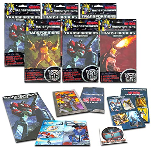 Transformers Fun Pack Comic Book Set - Transformers Party Favors Bundle with 6 Fun Packs Including Comic Book, Poster, Stickers, and Tattoos (Transformers Party Supplies)
