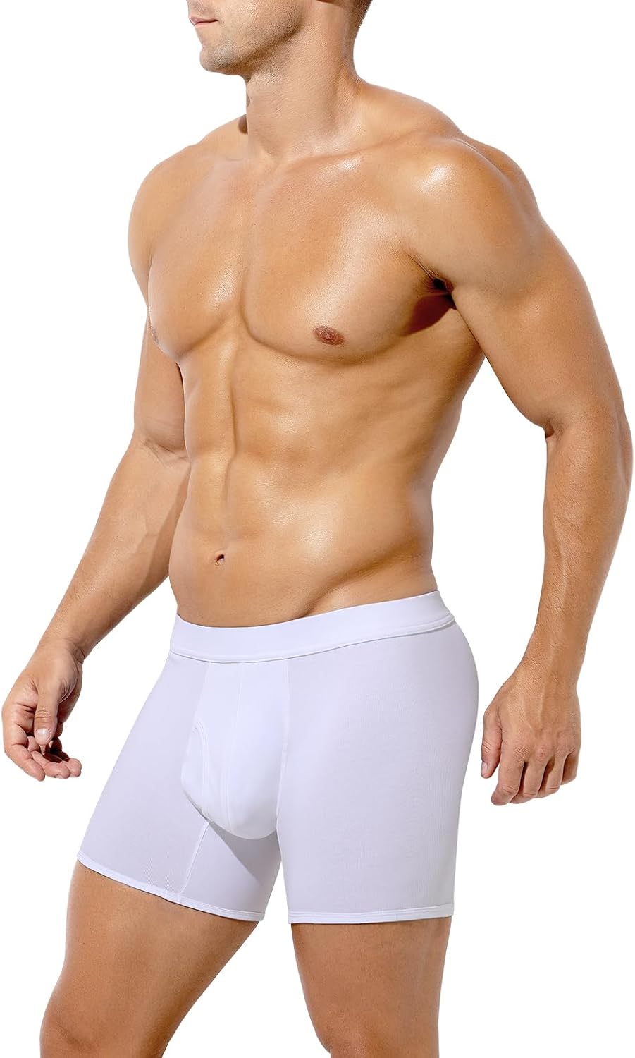 Arjen Kroos Mens Cotton Boxer Briefs Breathable Pouch Underwear with Opening Fly 3 Pack - Image 5