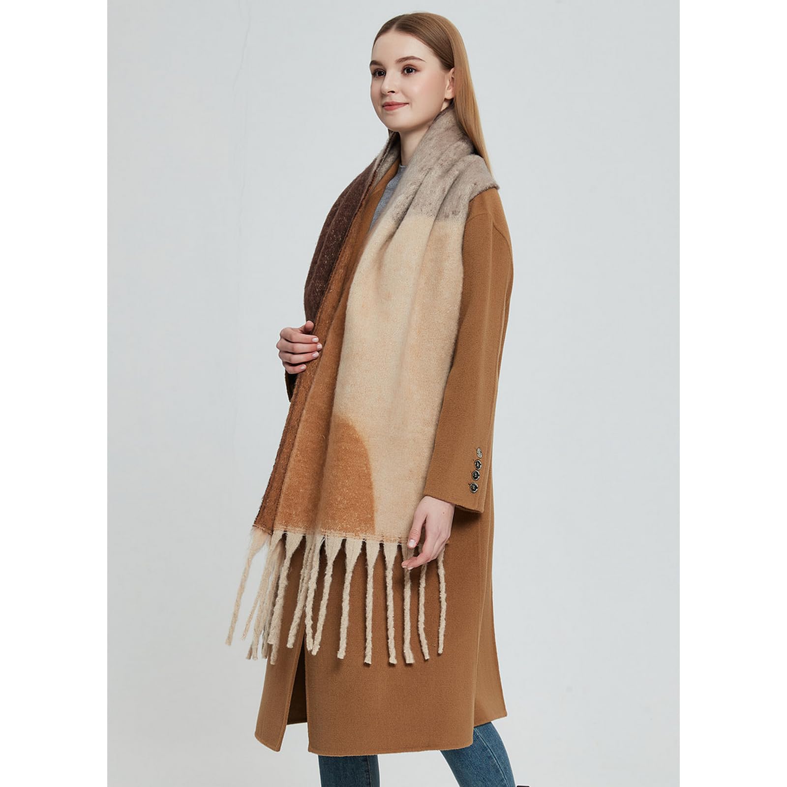 Foulard Donna Sciarpa Jacquard Alla Moda Con Scialle Ispessito Per L'autunno E L'inverno