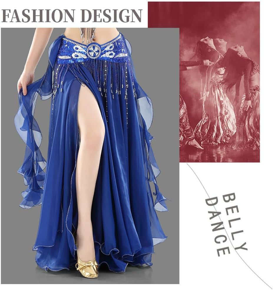 Chiffon Split Belly Dance Skirts Tribal Belly Dancer Costume Full Skirt for Women Carnival Outfit - Image 5