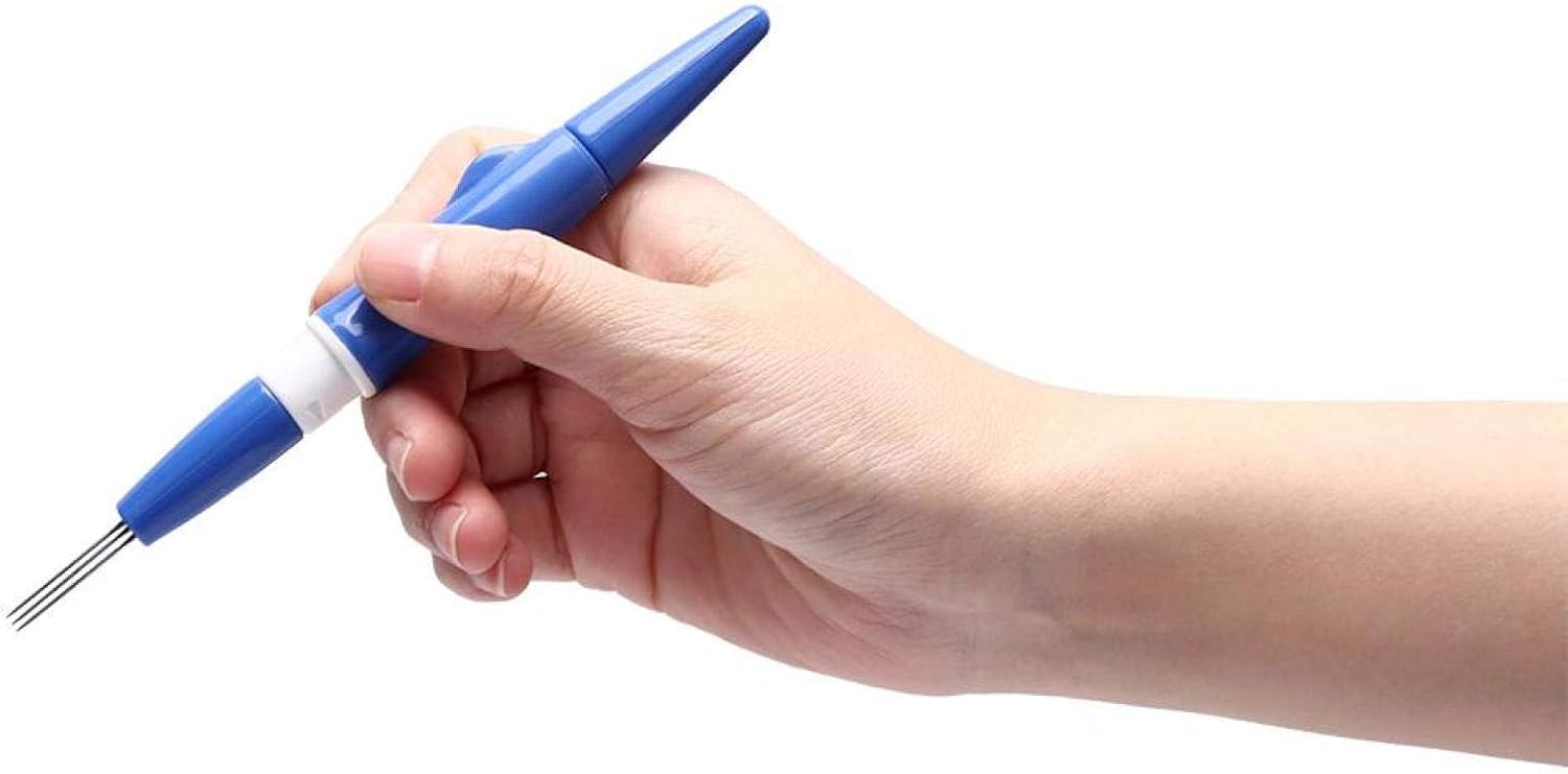 Wool Felting Tool, Portable Pen Style Felting Needle Tool with 3 Needles, Wool Felt Needle Tools for DIY Patchwork Craft(Blue)
